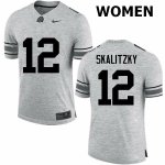 NCAA Ohio State Buckeyes Women's #12 Brendan Skalitzky Gray Nike Football College Jersey LIL8745MO